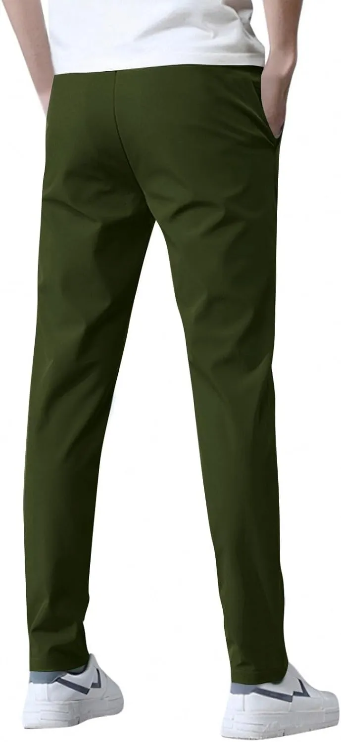 2025 Mens Stretch Pants Summer Thin Business Casual Breathable Straight Leg Tracksuit Pants