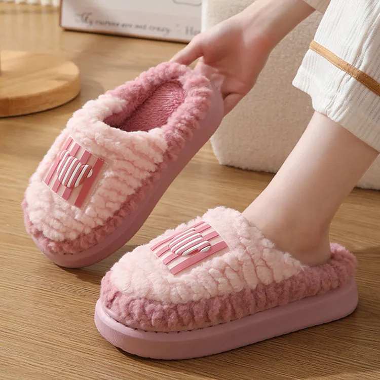 Color-matching Non-slip Floor Warm Slippers