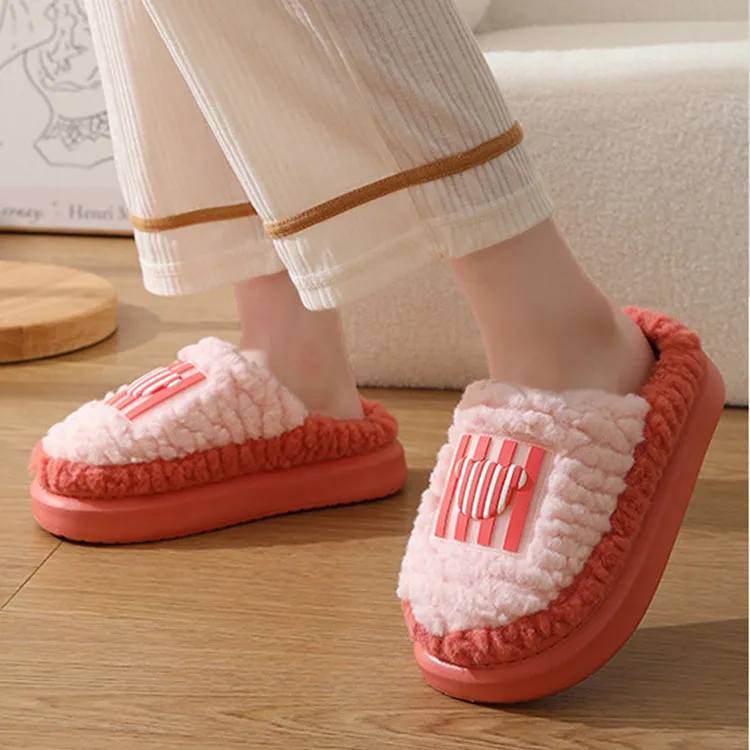 Color-matching Non-slip Floor Warm Slippers
