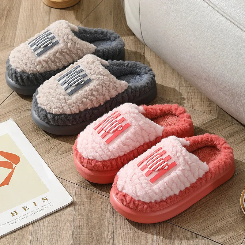 Color-matching Non-slip Floor Warm Slippers