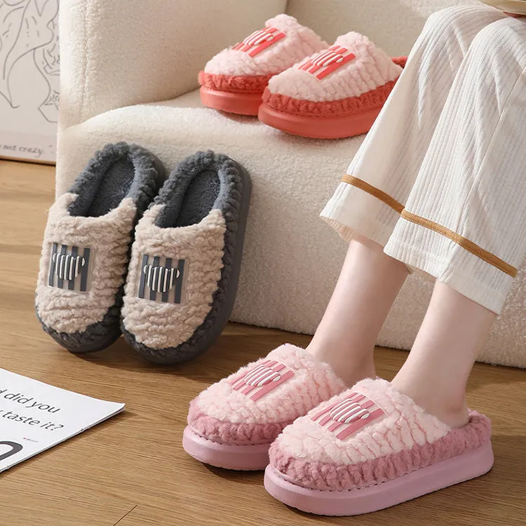 Color-matching Non-slip Floor Warm Slippers