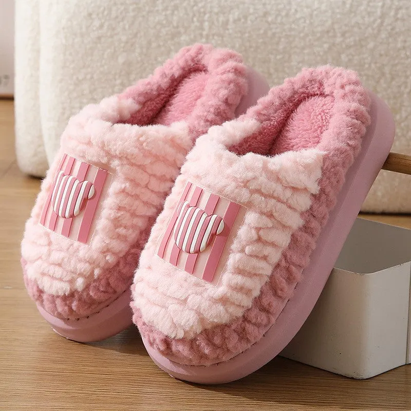 Color-matching Non-slip Floor Warm Slippers