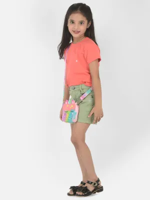 Coral Pink Round Neck T-Shirt