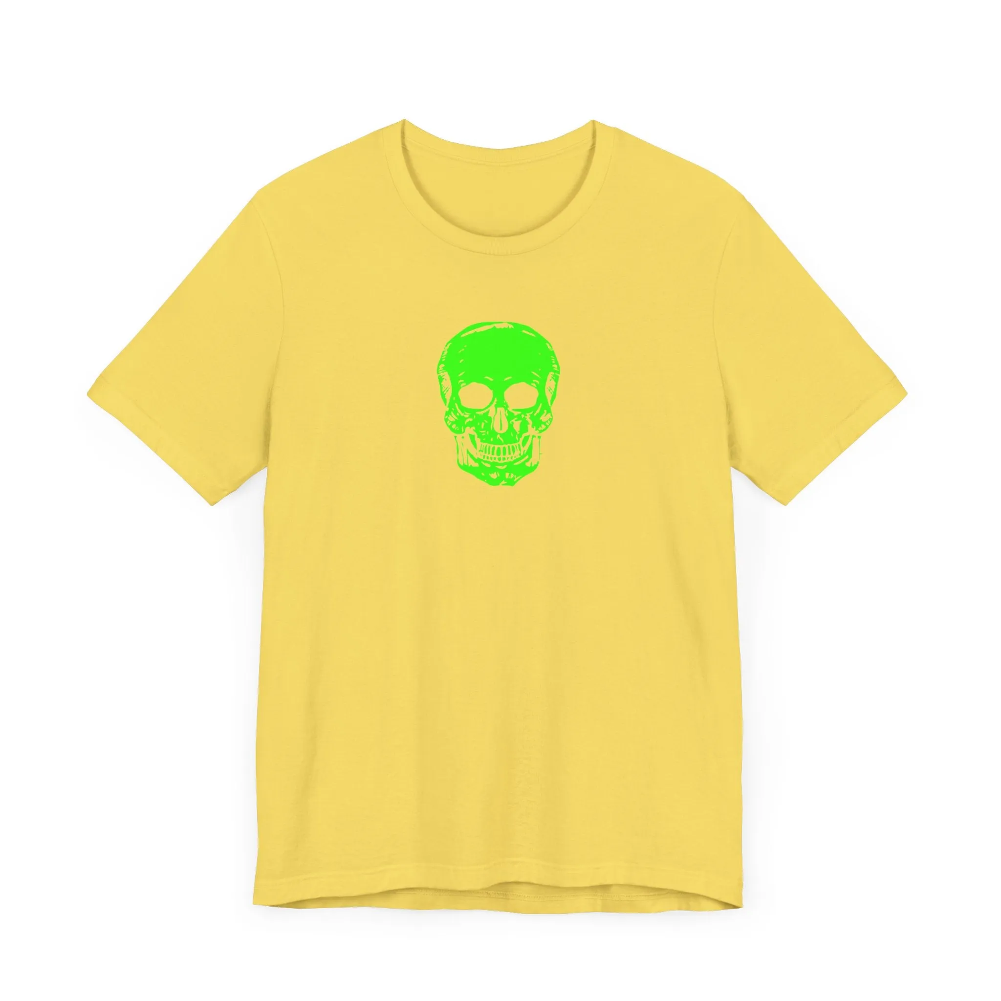 Fugitive Neon Lime Skull Tee - Unisex Jersey Short Sleeve T-Shirt