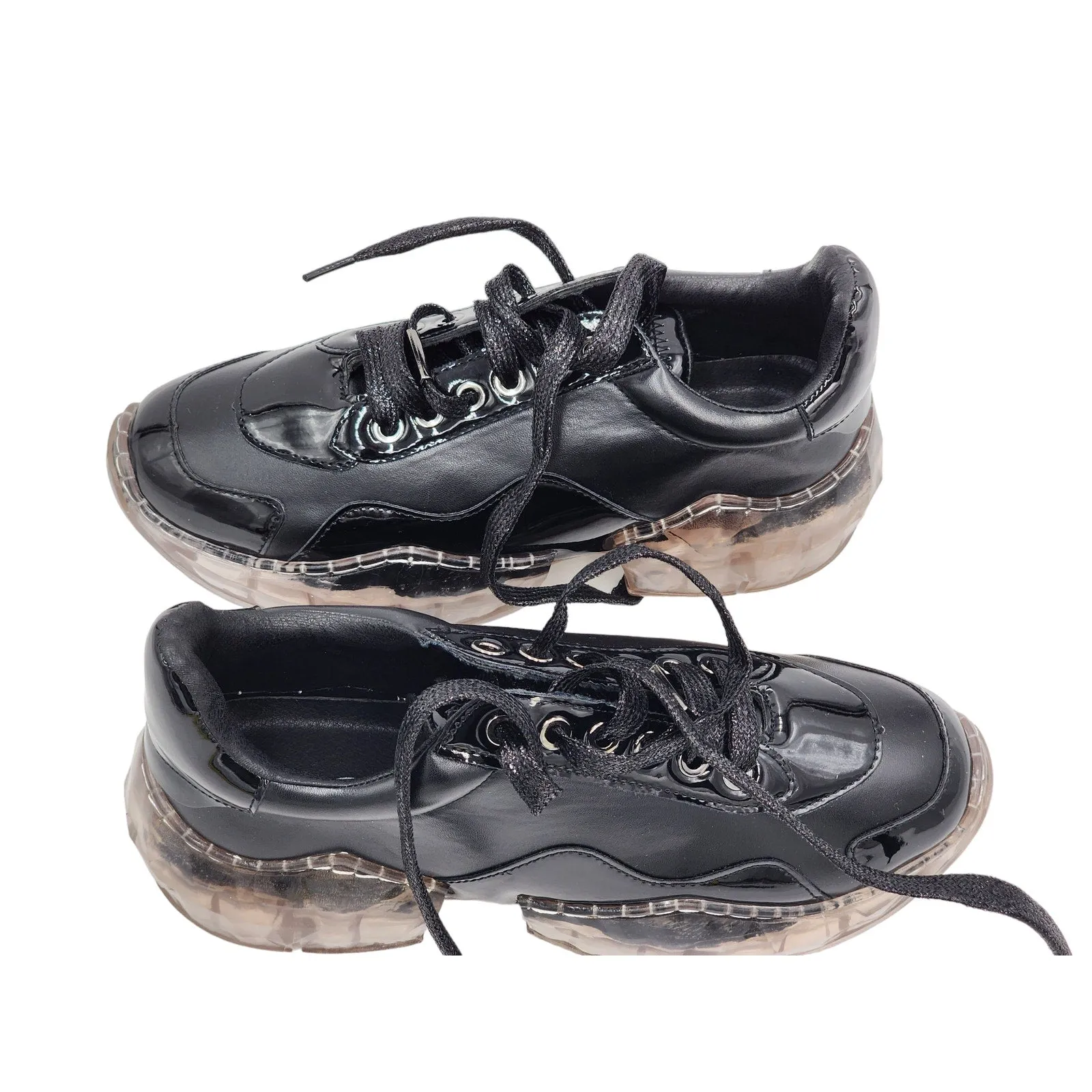 La Sheela Sneakers Shoes Women 8 Chunky Platform Clear Soles Y2K Bold Streetwear