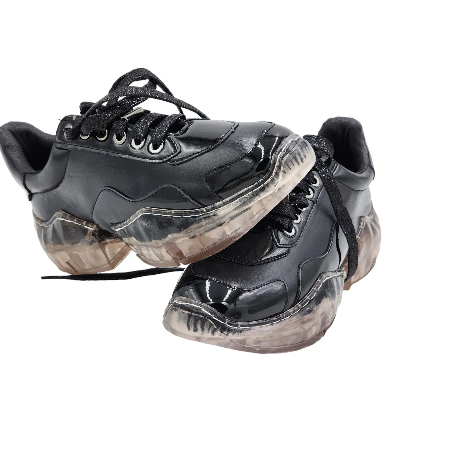 La Sheela Sneakers Shoes Women 8 Chunky Platform Clear Soles Y2K Bold Streetwear
