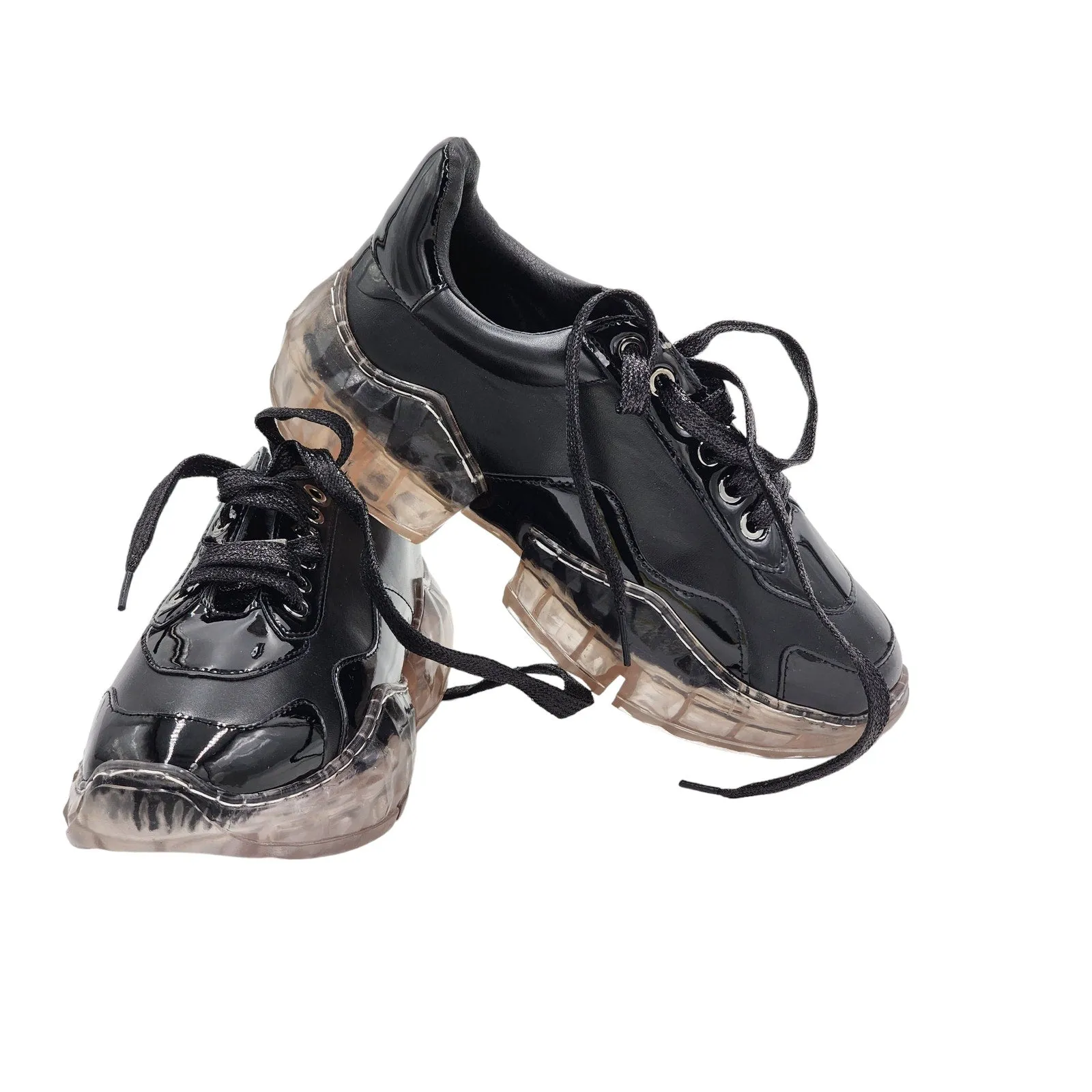 La Sheela Sneakers Shoes Women 8 Chunky Platform Clear Soles Y2K Bold Streetwear