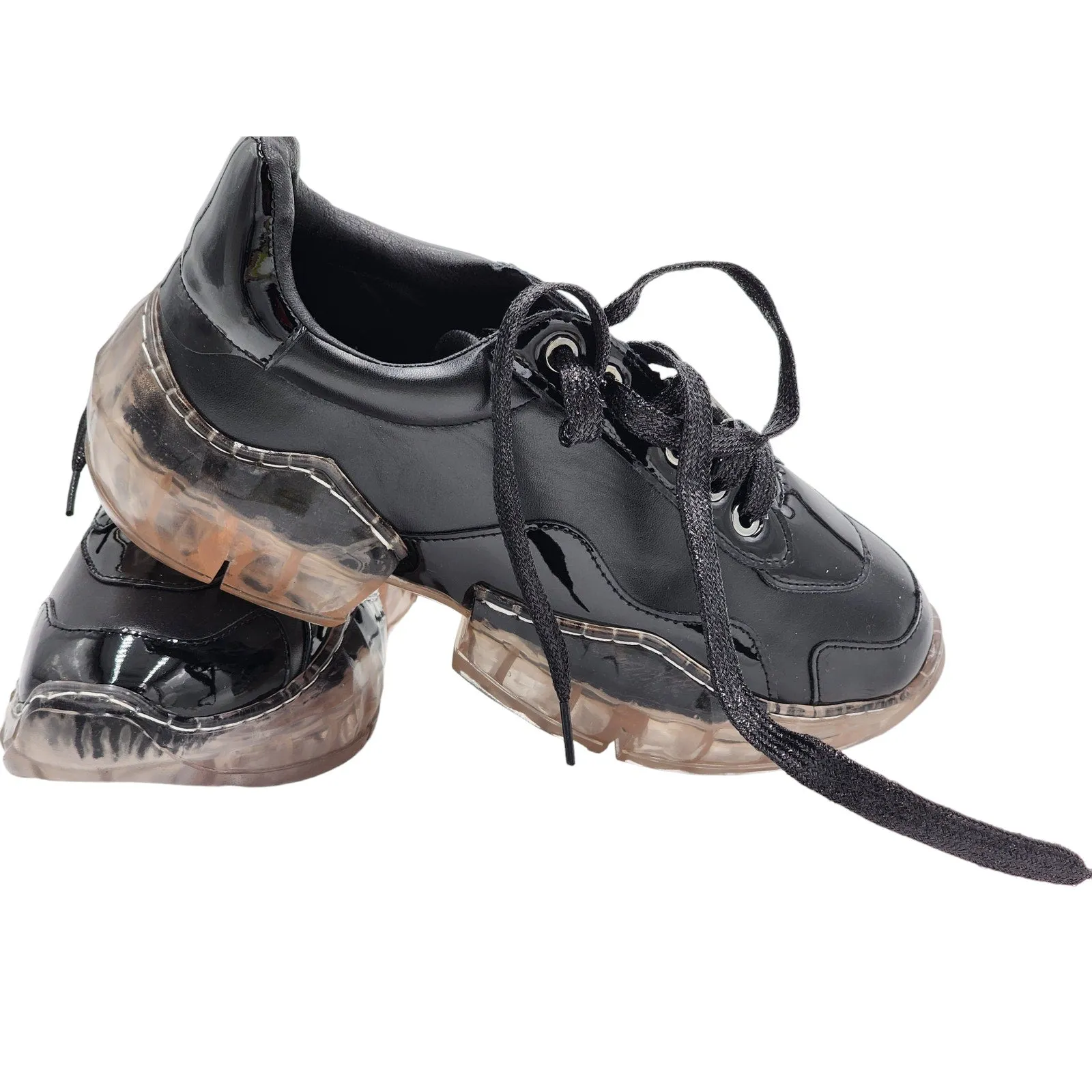 La Sheela Sneakers Shoes Women 8 Chunky Platform Clear Soles Y2K Bold Streetwear
