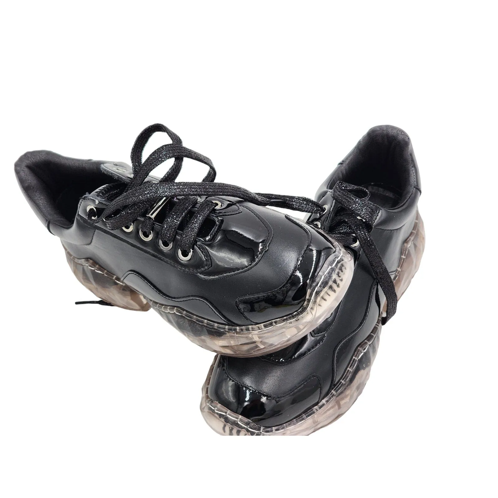La Sheela Sneakers Shoes Women 8 Chunky Platform Clear Soles Y2K Bold Streetwear