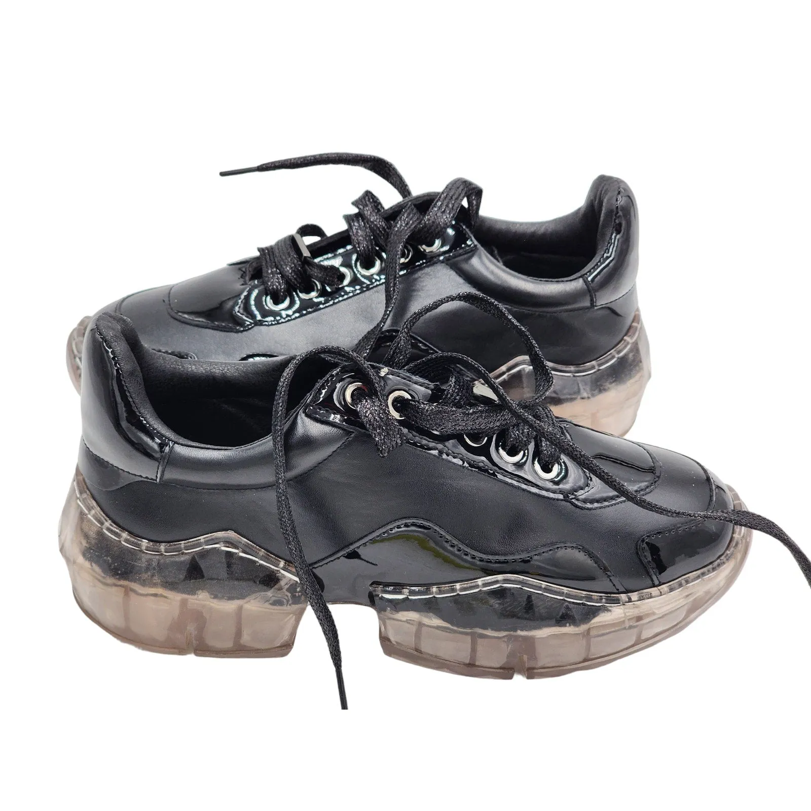 La Sheela Sneakers Shoes Women 8 Chunky Platform Clear Soles Y2K Bold Streetwear