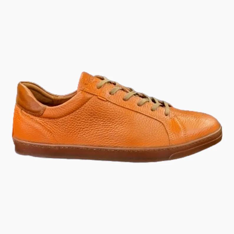 Lacuzzo Luxury Italian Leather Trainers Orange