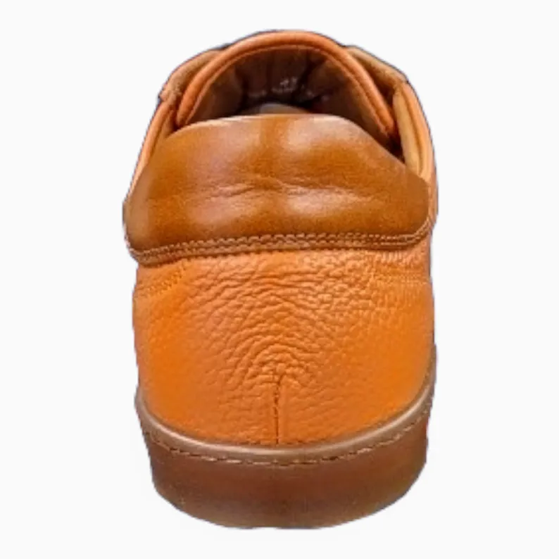 Lacuzzo Luxury Italian Leather Trainers Orange