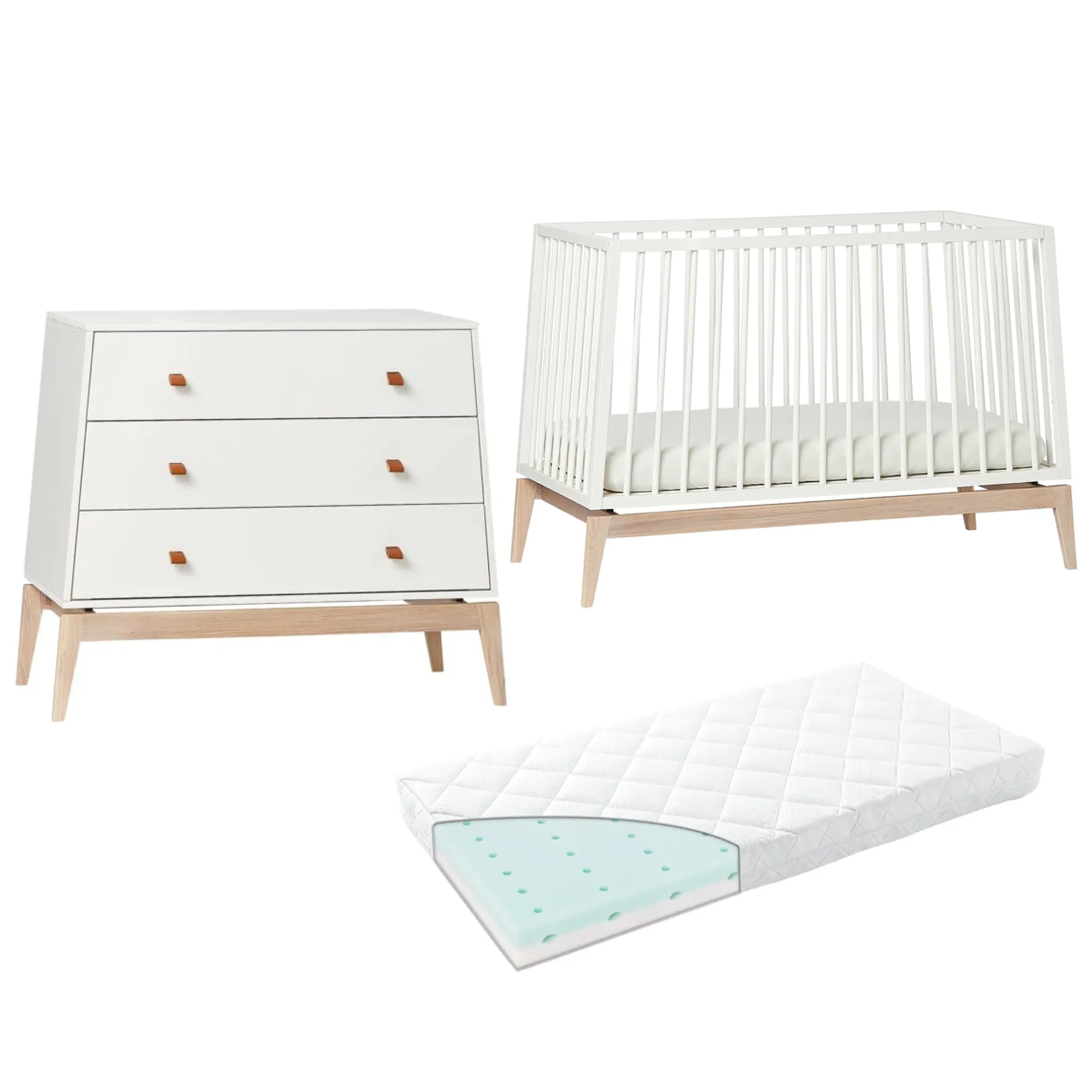 Leander Luna Cot   Mattress   Dresser
