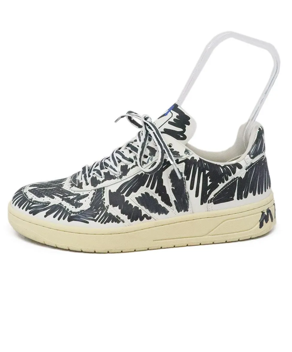 Marni x Veja Black & White Print Leather Sneakers sz 12