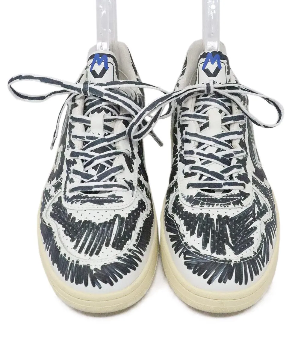 Marni x Veja Black & White Print Leather Sneakers sz 12
