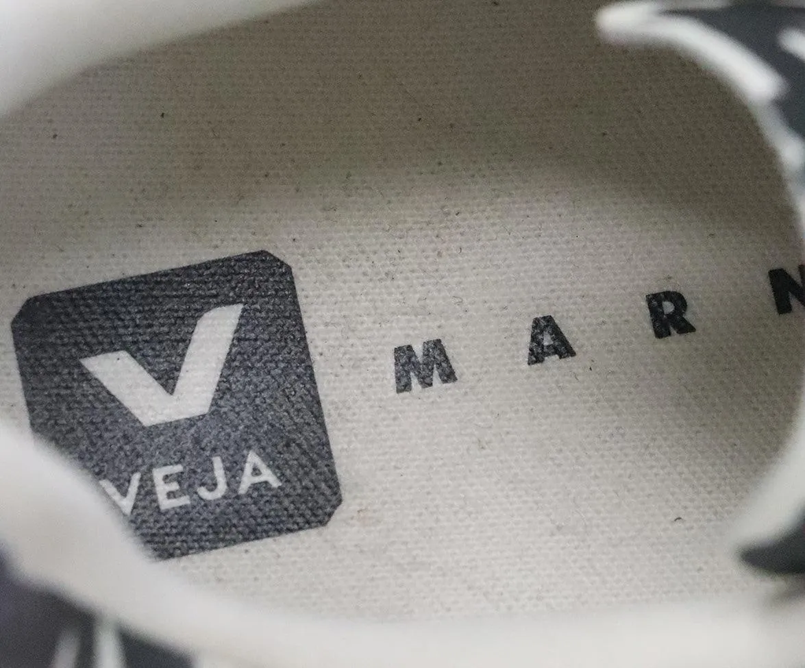 Marni x Veja Black & White Print Leather Sneakers sz 12