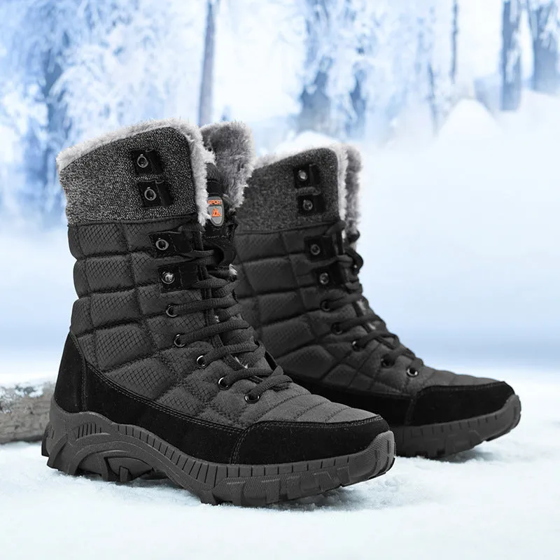 Men's Boots Winter Fleece-Lined Warm Outdoor Mountaineering Men