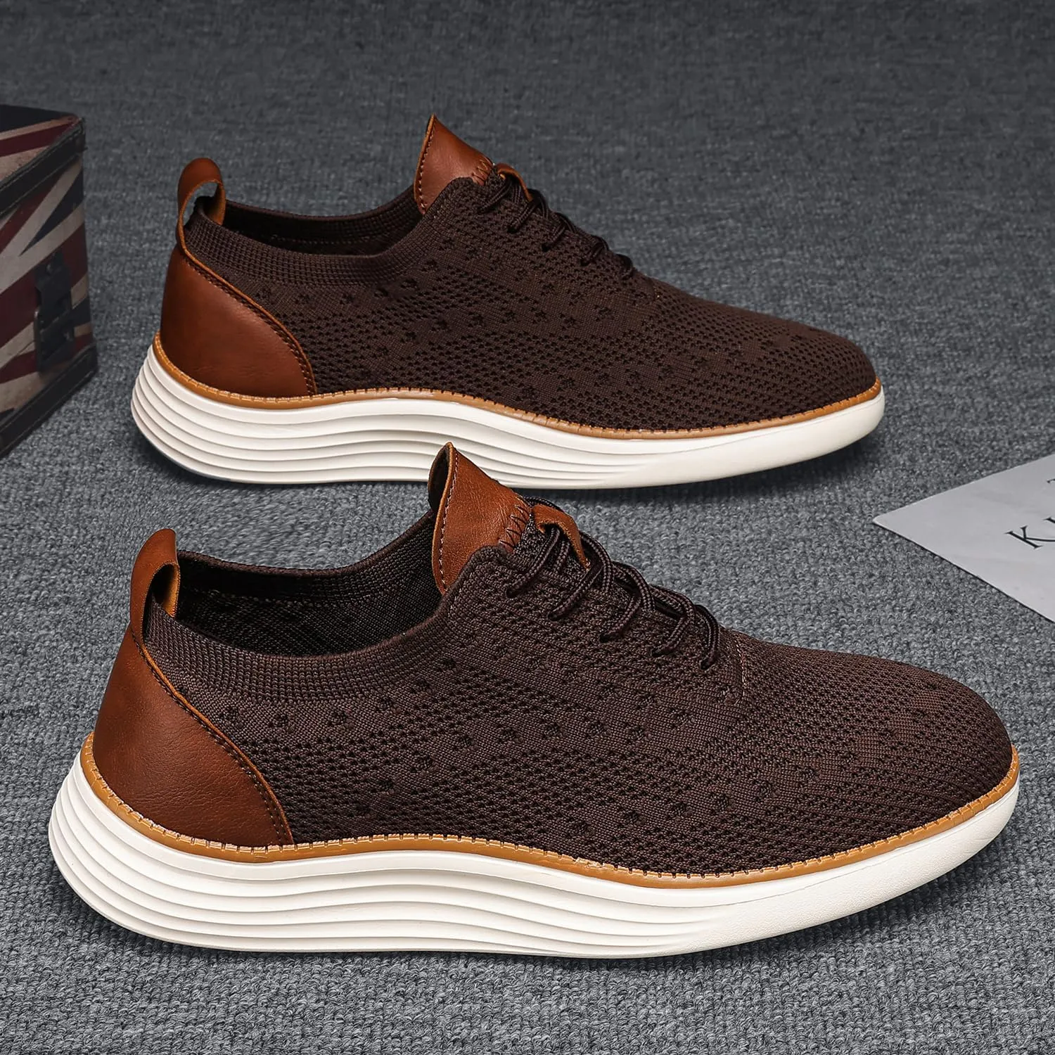 Men's Mesh Oxfords Sneakers Handmade Comfortable Casual Dress Business Slip On Lightweight Walking Shoes for men