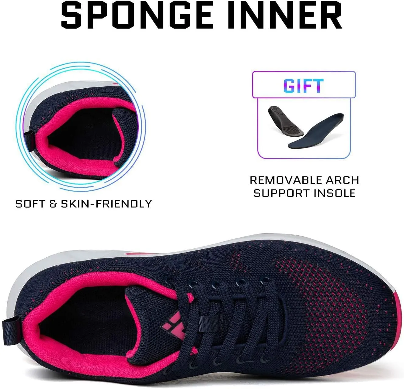 Mishansha Womens Sneakers Air Cushion Running Tennis Shoes Women Lightweight Arch Support Walking Shoes