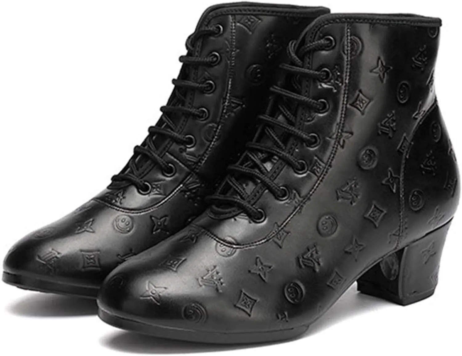 ONAIC Women's Dance Ankle Boots Ballroom Salsa Dance Shoes Performence Practice Party Dance Shoes