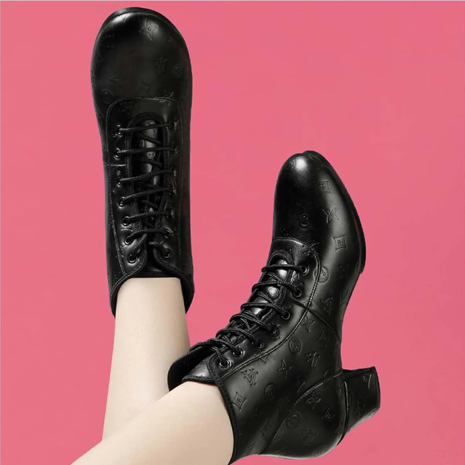 ONAIC Women's Dance Ankle Boots Ballroom Salsa Dance Shoes Performence Practice Party Dance Shoes