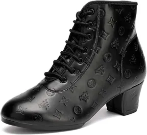 ONAIC Women's Dance Ankle Boots Ballroom Salsa Dance Shoes Performence Practice Party Dance Shoes