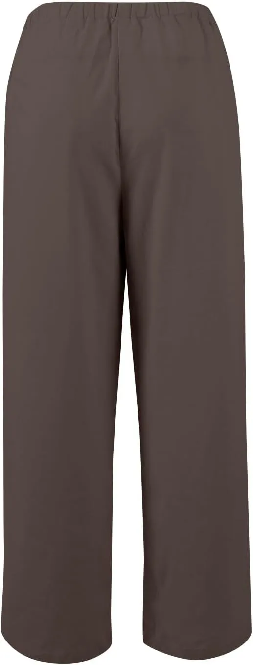 Palazzo Pants for Women Dressy Linen High Waisted Summer Loose Pants Drawstring Button Down Pocket Solid Baggy Trouser