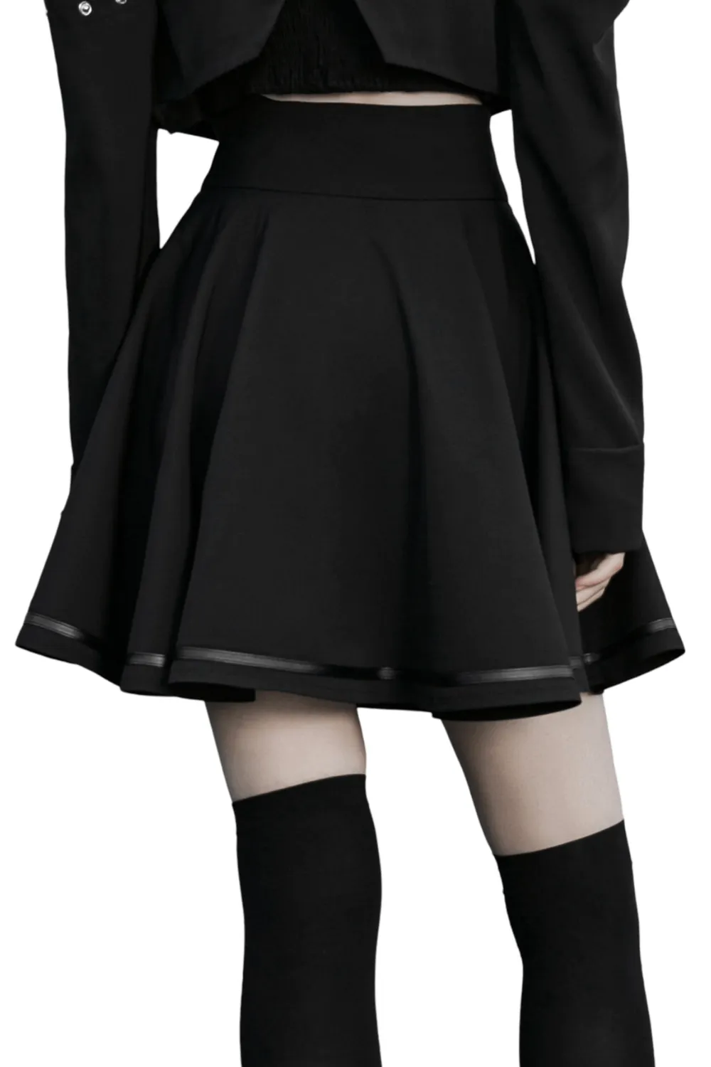 Punk Rave Black High-Waisted Skirt with Buckle