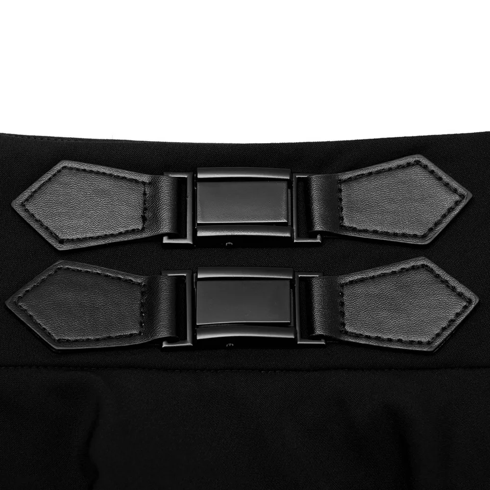 Punk Rave Black High-Waisted Skirt with Buckle