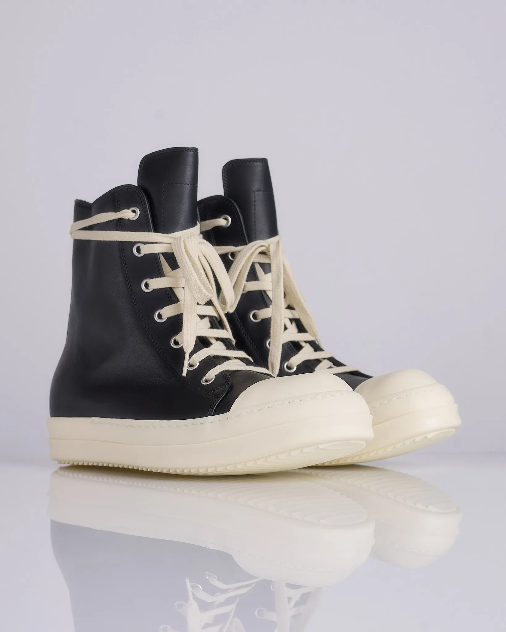 Rick Owens Sneakers Hollywood Full Grain Black Milk Milk