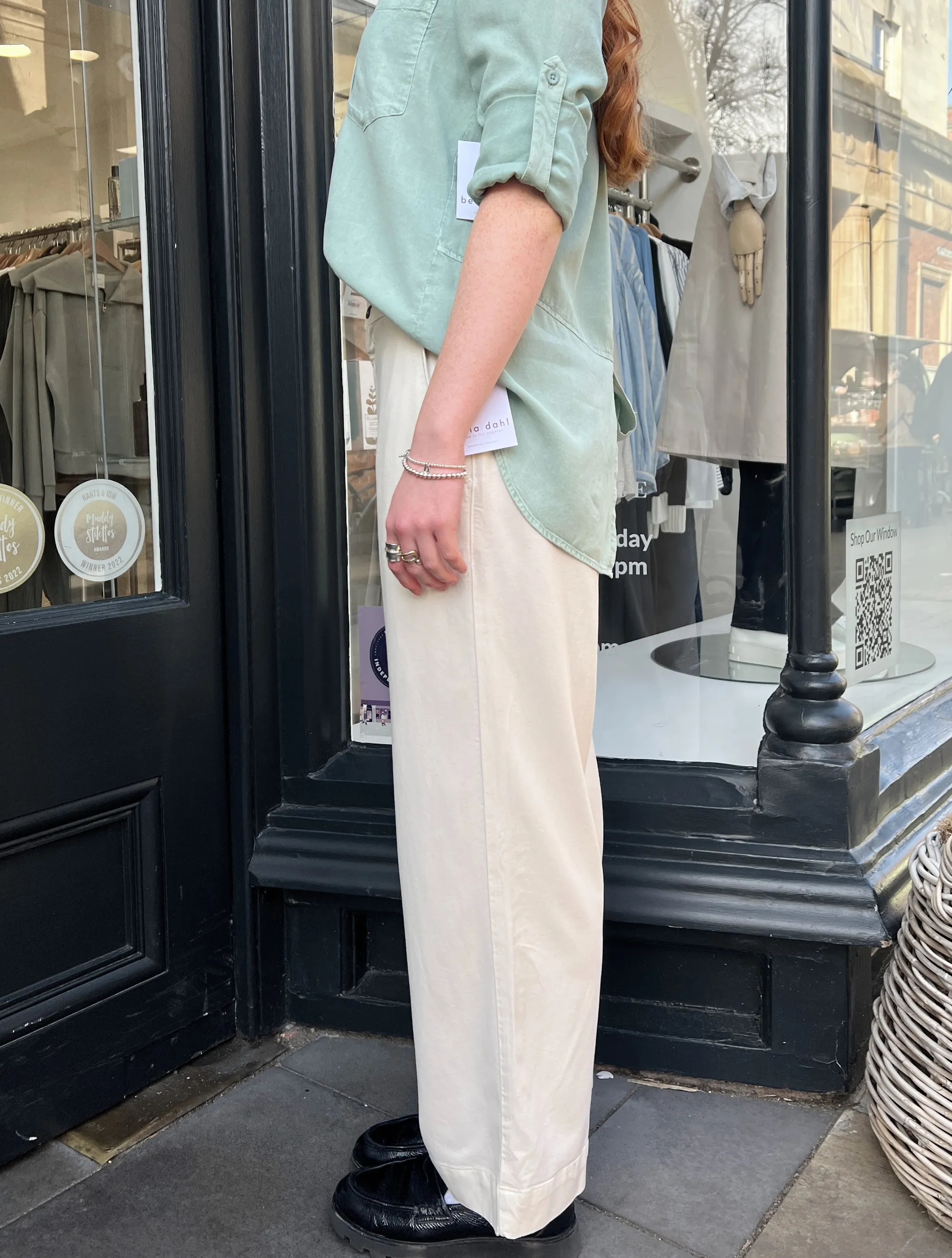 Saige Wide Leg Crop Ecru
