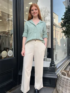 Saige Wide Leg Crop Ecru