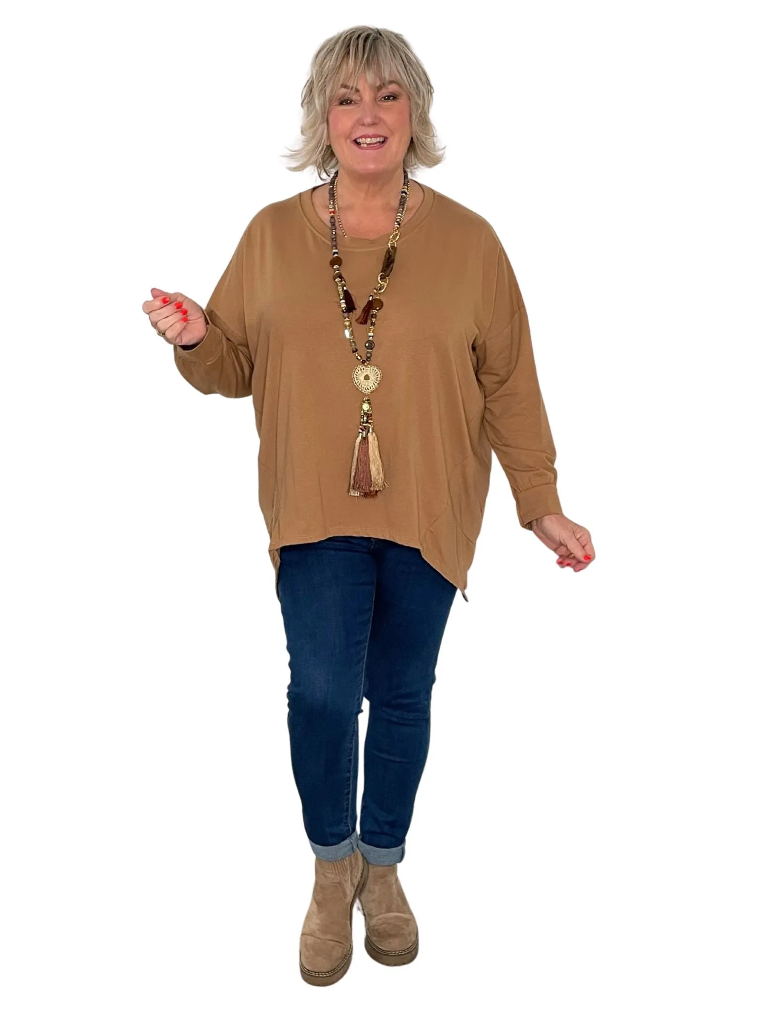 Sarah Plain Cotton Tunic Top