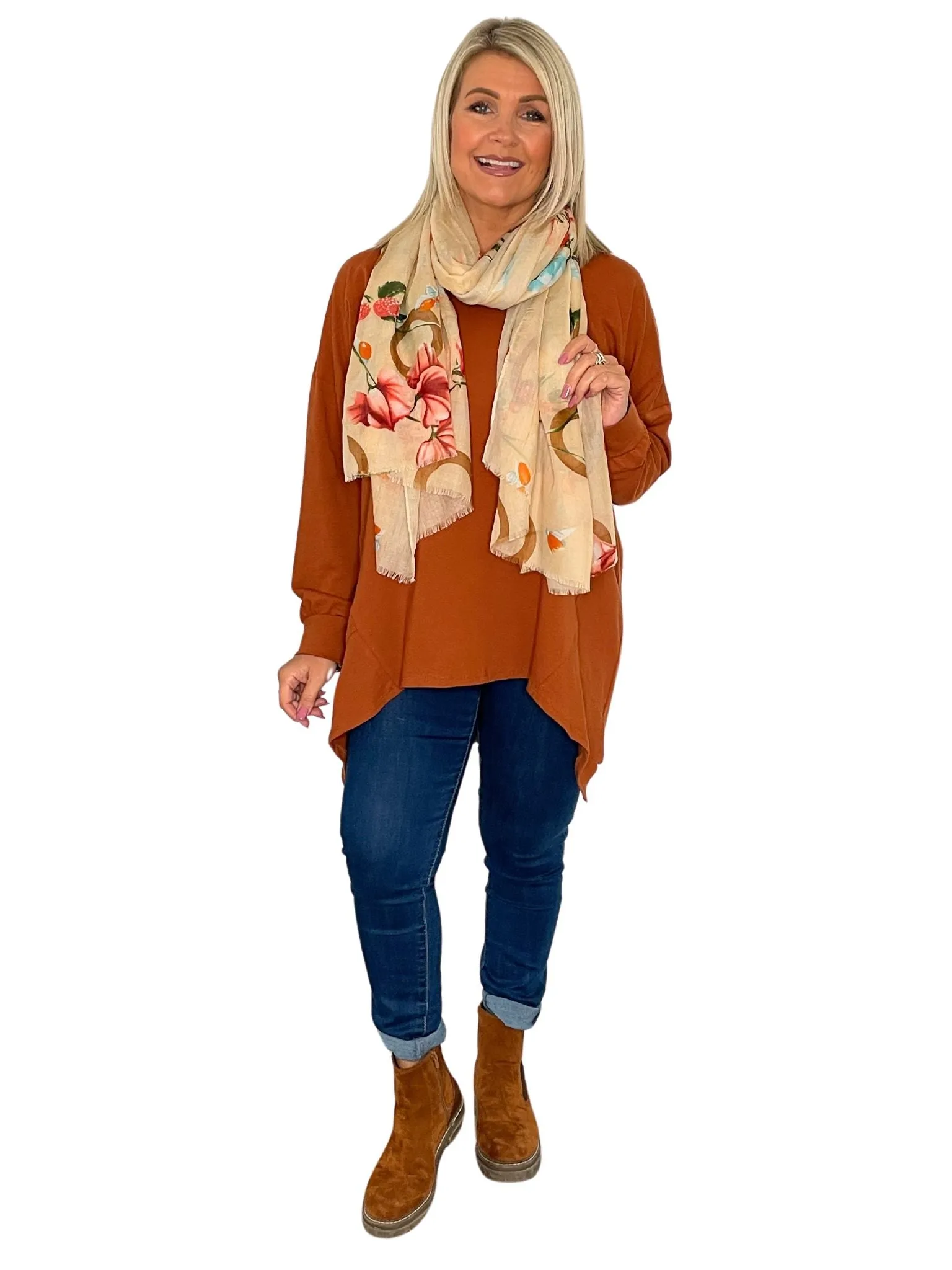 Sarah Plain Cotton Tunic Top