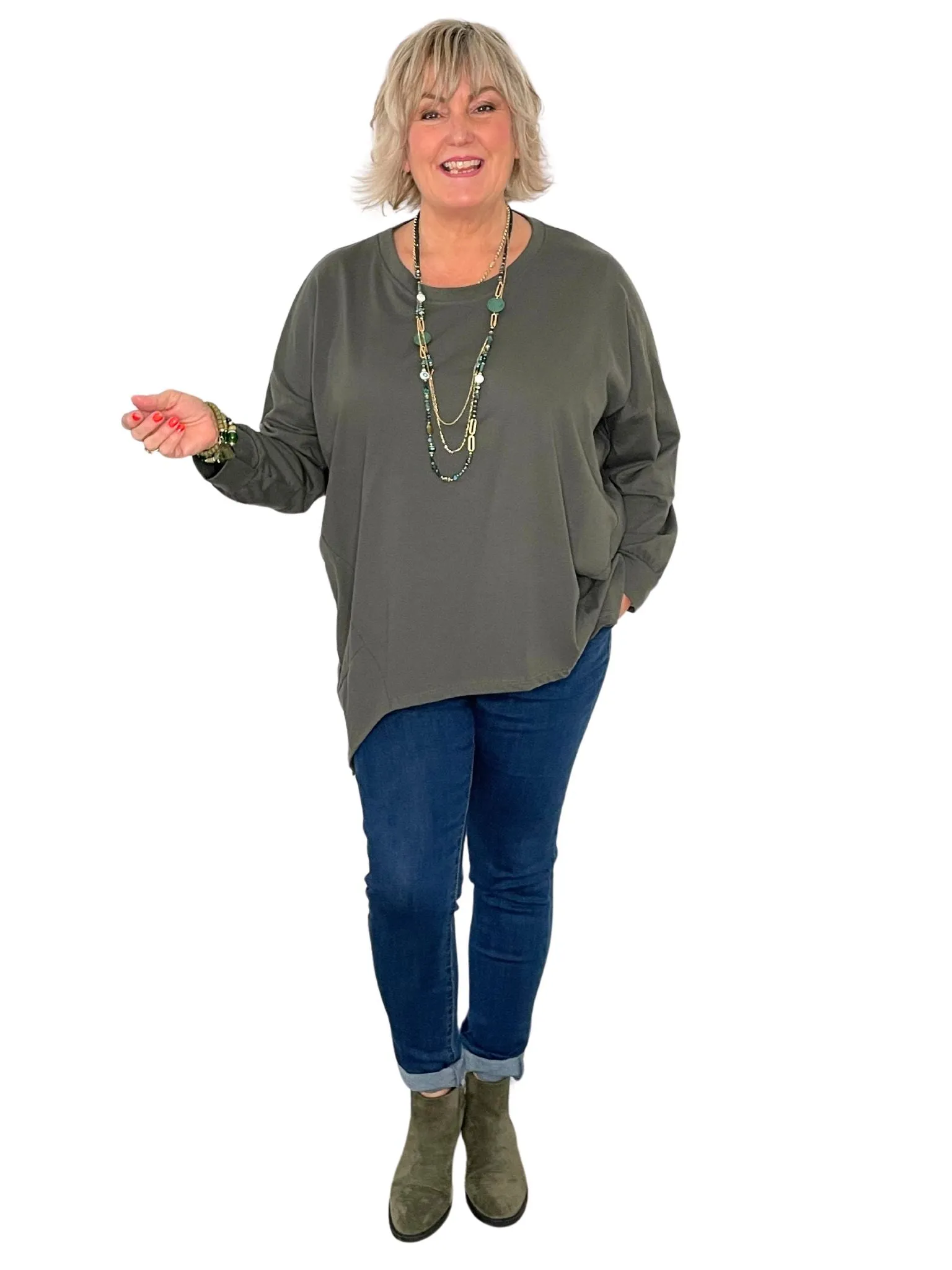 Sarah Plain Cotton Tunic Top