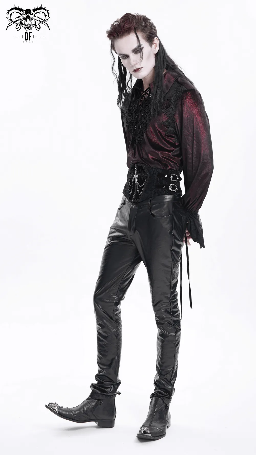 Stylish Black Slim Fit Stretch Leather Trousers for Men