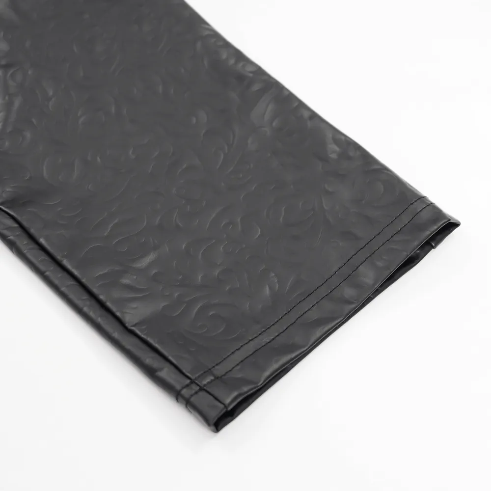 Stylish Black Slim Fit Stretch Leather Trousers for Men