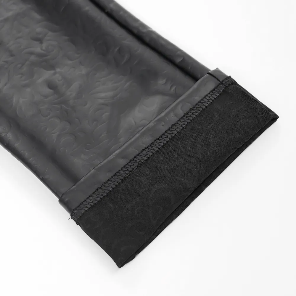 Stylish Black Slim Fit Stretch Leather Trousers for Men