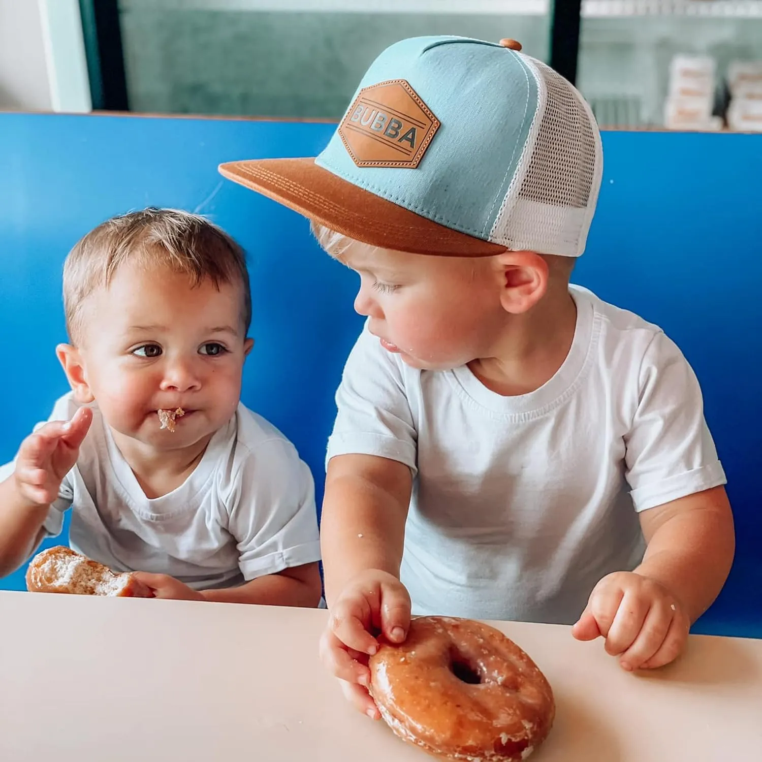Toddler Hat - Baseball Hat - Baby Bubba Trucker Cap - Infant Newborn Youth Flat Brim Patch Sun Hat for Summer Winter