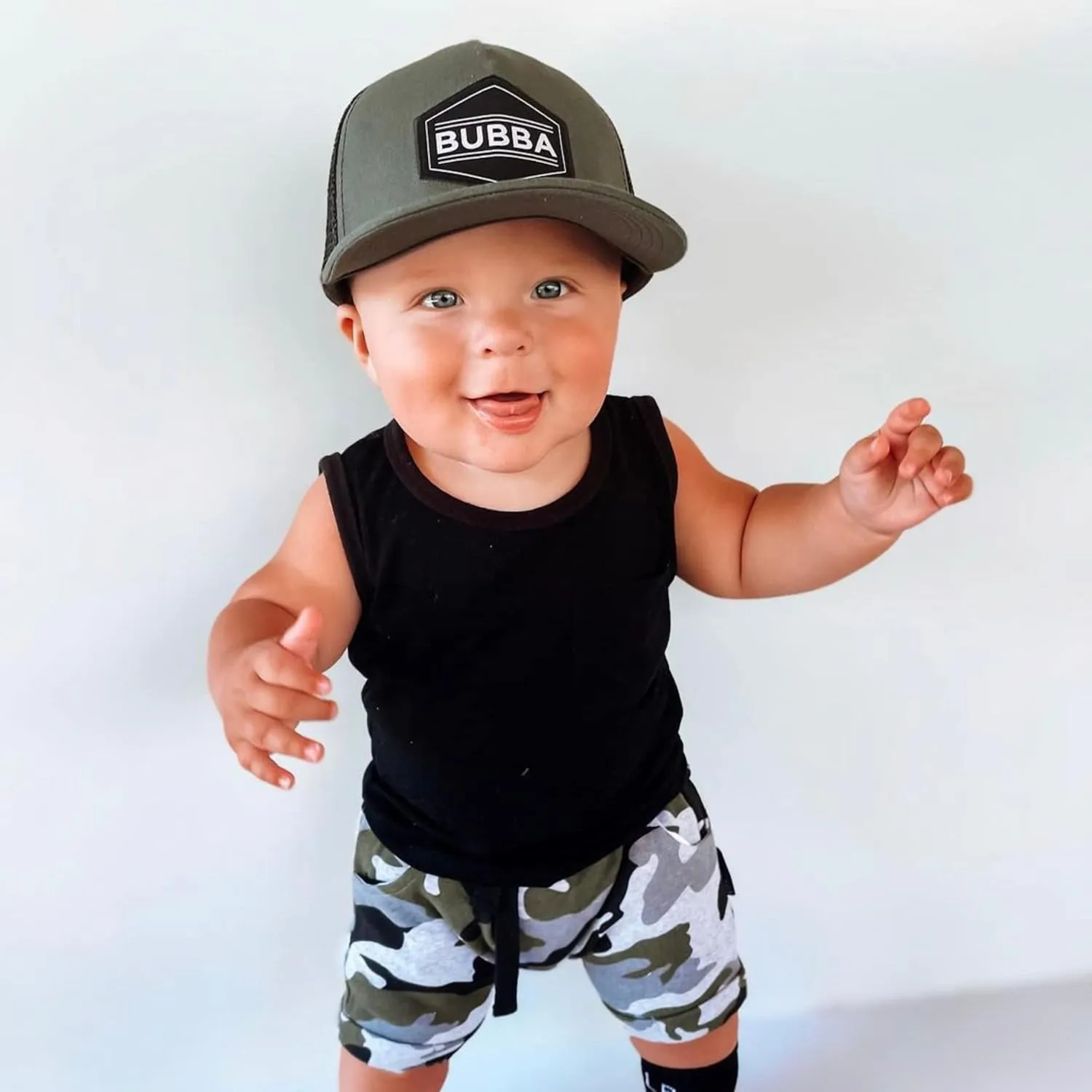 Toddler Hat - Baseball Hat - Baby Bubba Trucker Cap - Infant Newborn Youth Flat Brim Patch Sun Hat for Summer Winter