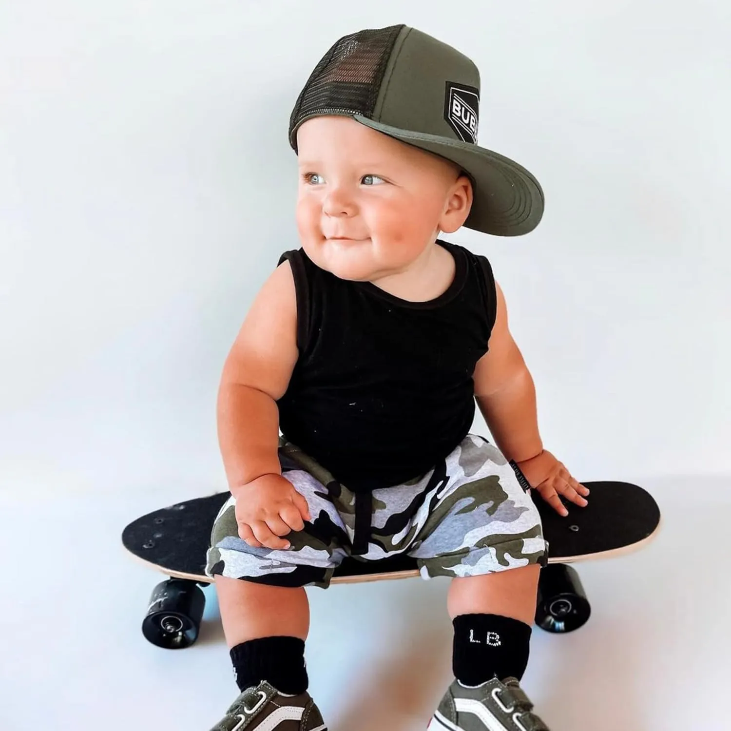 Toddler Hat - Baseball Hat - Baby Bubba Trucker Cap - Infant Newborn Youth Flat Brim Patch Sun Hat for Summer Winter