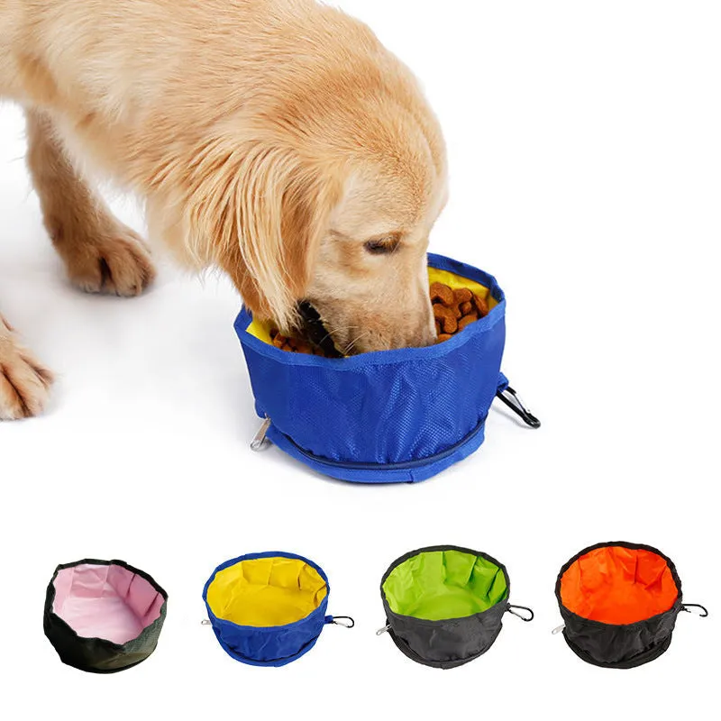 Travel Packable Dog Bowl - Black and Orange