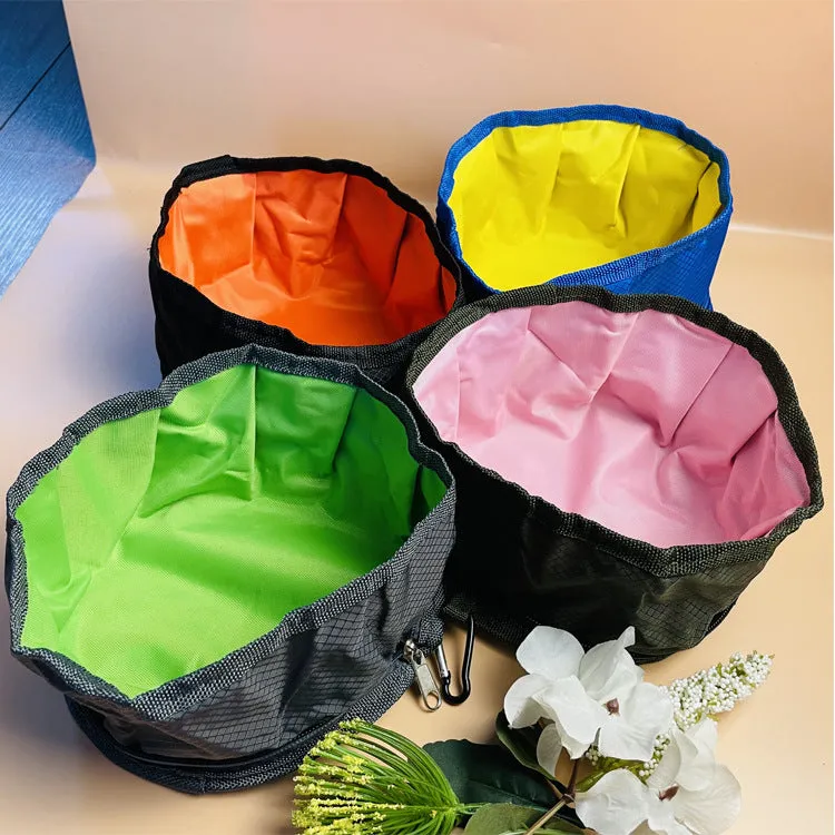 Travel Packable Dog Bowl - Black and Orange