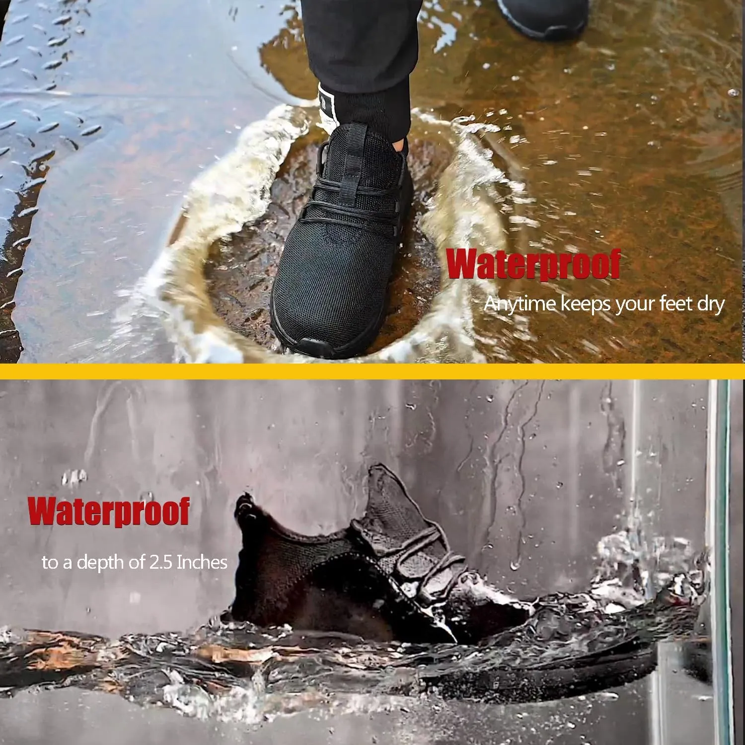 ulogu Steel Toe Shoes for Men WomenWaterproof Lightweight Roofing ShoeSafety Industrial Work Sneakers