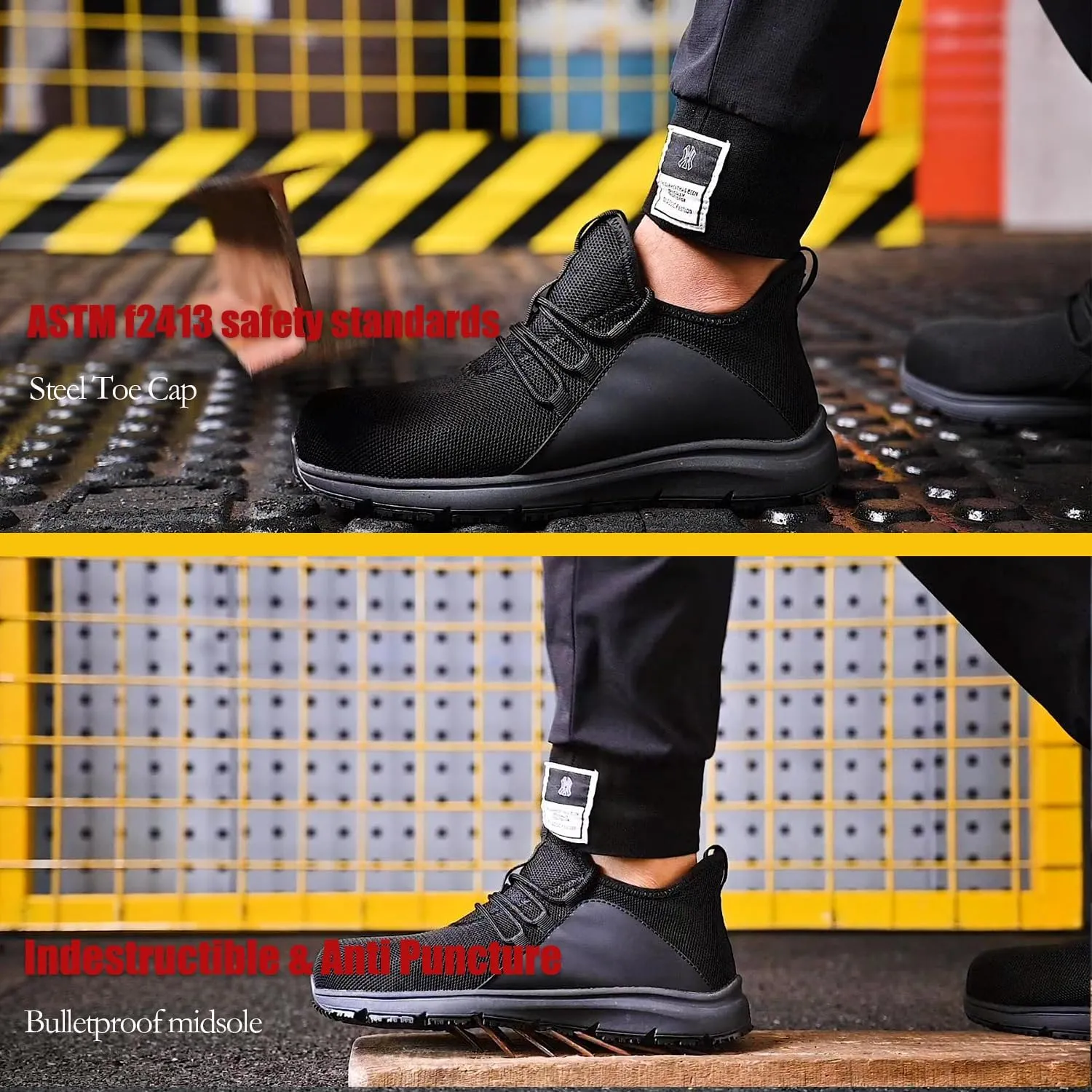 ulogu Steel Toe Shoes for Men WomenWaterproof Lightweight Roofing ShoeSafety Industrial Work Sneakers