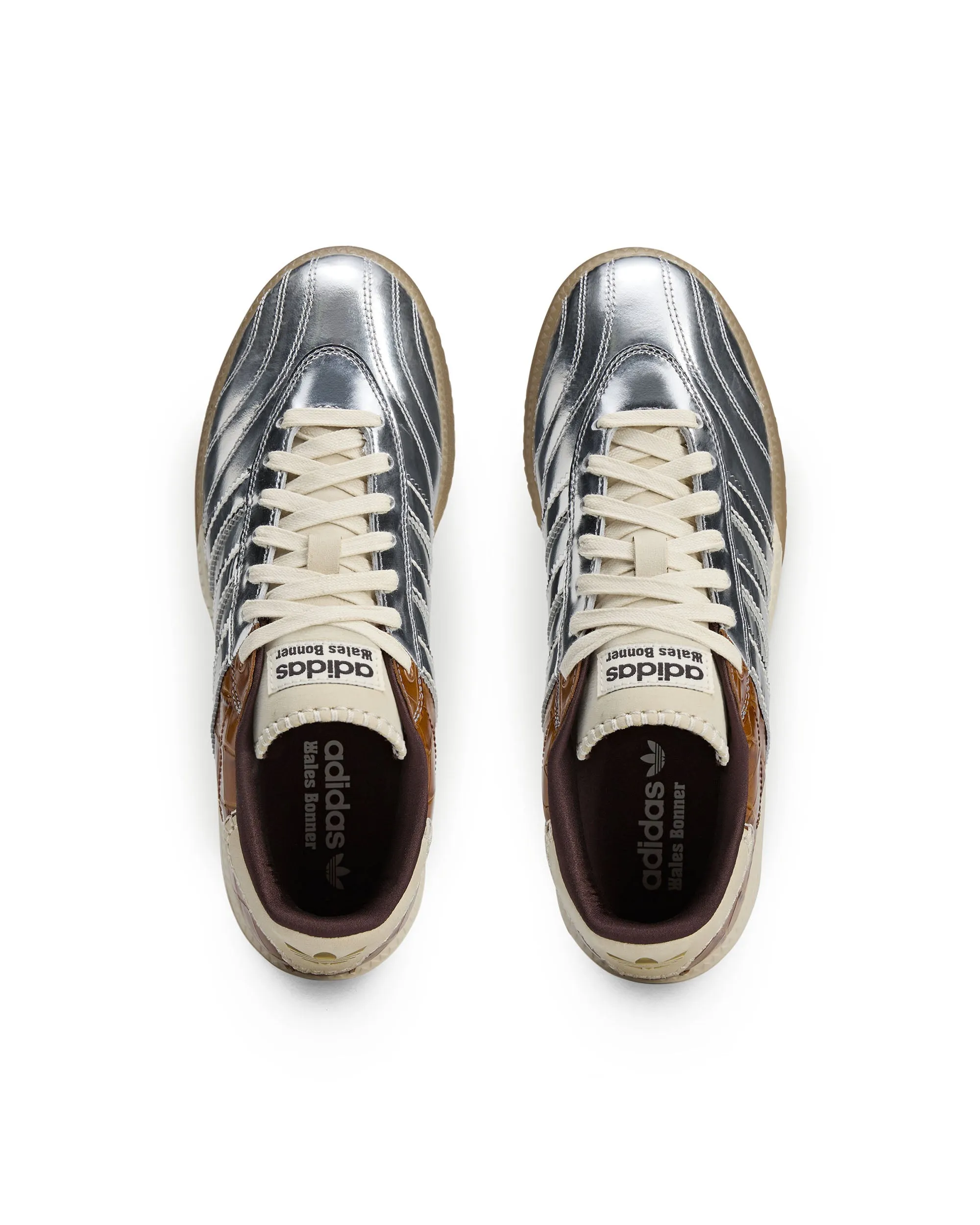Wales Bonner MN Samba - Silver Metallic / Silver Metallic / Easy Yellow