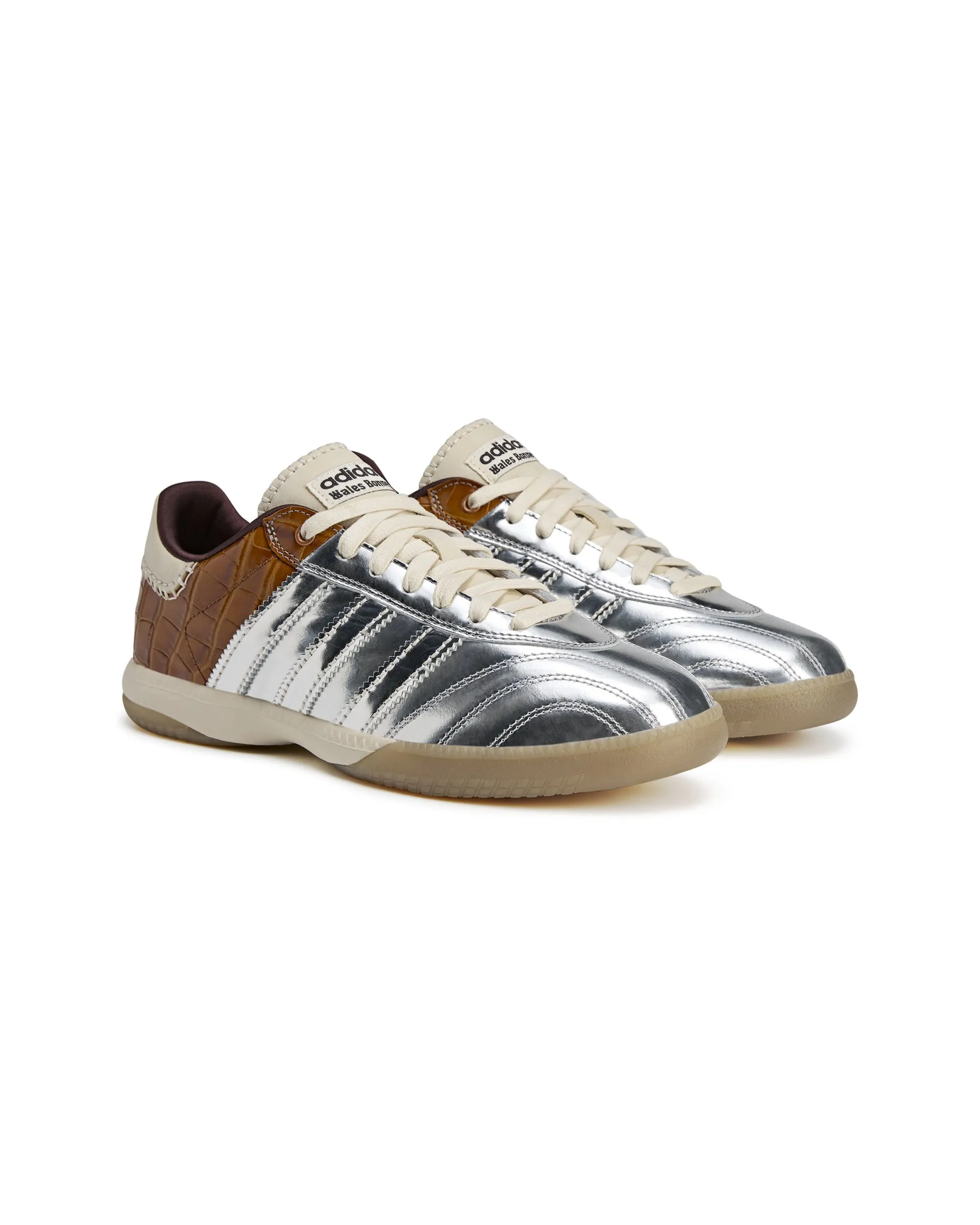Wales Bonner MN Samba - Silver Metallic / Silver Metallic / Easy Yellow