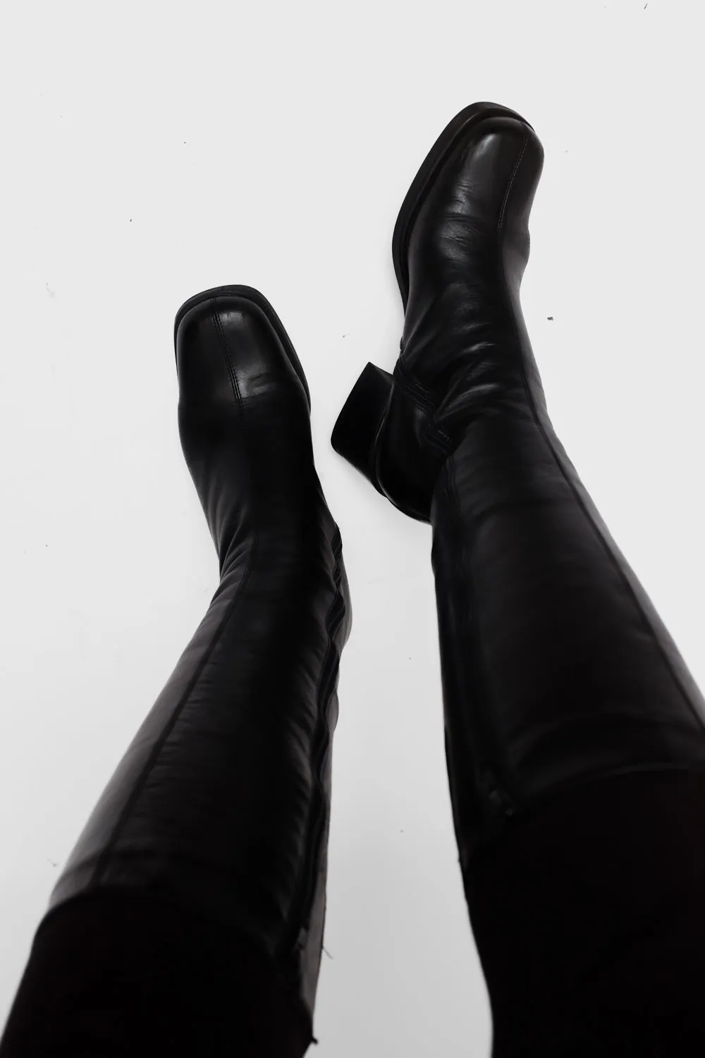 WARM VINTAGE 39 BLACK LEATHER BOOTS