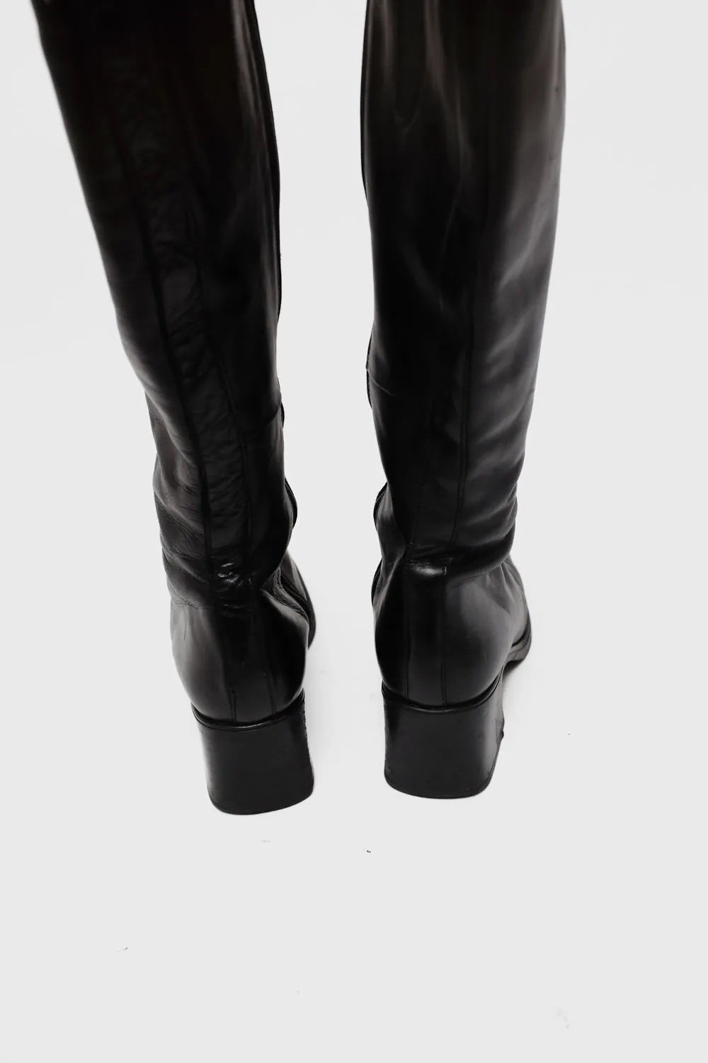 WARM VINTAGE 39 BLACK LEATHER BOOTS