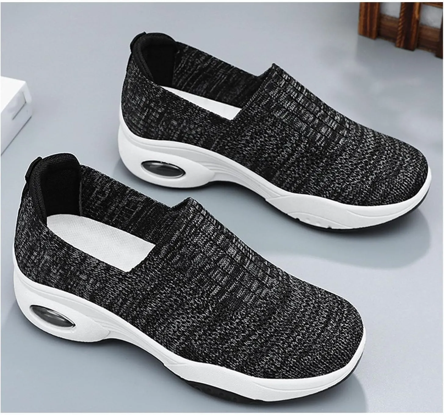 Women Orthopedic Sneakers Slip On Air Cushion Wedge Walking Shoes Arch Support Low Top Shoes Orthopedic Shoes for Women
